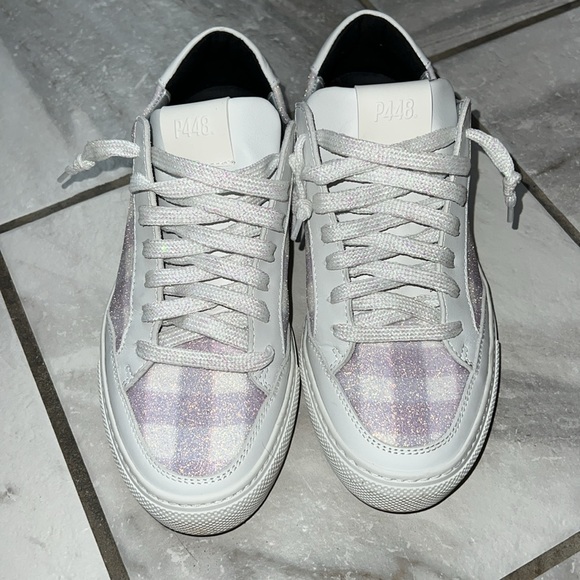 P448 Soho Sneaker Women’s White / Tartan Size 39 (8.5/9). EUC